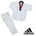 Добок для тхэквондо Adidas AdiClub Uniform с черно-красным воротом (ADITCB01, белый)