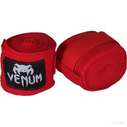 Бинты боксерские Venum эластичные (полиэстер, красные)