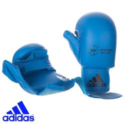 Рукавиці для карате Adidas з ліцензією WKF із захистом великого пальця (661.23, сині)