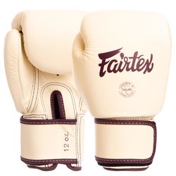 Перчатки боксерские кожаные на липучке FAIRTEX (BGV16, Бежевые)