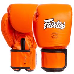 Рукавиці боксерські шкіряні на липучці FAIRTEX (BGV16, Оранжевий)