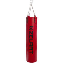 Мешок боксерский Цилиндр с цепью PU h-180см ZELART н-аполнитель-ветошь х-б, d-45см (BO-1979,  Красный)