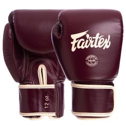 Рукавиці боксерські шкіряні на липучці FAIRTEX (BGV16, Бордовий)