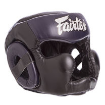 Шолом боксерський з повним захистом шкіряний FAIRTEX (HG13-CLOSE, Синій)