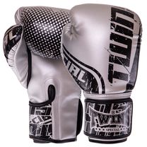 Перчатки боксерские PU на липучке TWINS (FBGVS12-TW7, Черный-серебряный)