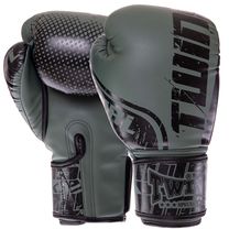 Перчатки боксерские PU на липучке TWINS (FBGVS12-TW7, Черный-оливковый)
