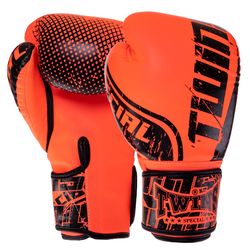 Рукавички боксерські PU на липучці TWINS (FBGVS12-TW7, Чорний темно помаранчевий)