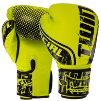 Перчатки боксерские PU на липучке TWINS (FBGVS12-TW7, Черный-салатовый)