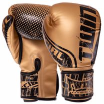 Перчатки боксерские PU на липучке TWINS (FBGVS12-TW7, Черный-золотой)