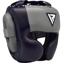 Боксерський шолом RDX Leather Pro Blue