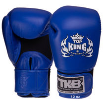 Рукавички боксерські шкіряні на липучці TOP KING Ultimate AIR (TKBGAV, Синій)
