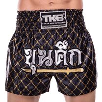 Шорты для тайского бокса и кикбоксинга TOP KING (TKTBS-215, Черный-золотой)