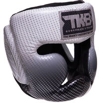 Шлем боксерский с полной защитой кожаный TOP KING Super Star (TKHGSS-01, Серебряный)