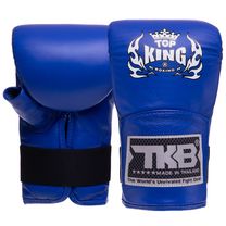 Снарядные перчатки с открытым большим пальцем Кожа TOP KING Pro (TKBMP-OT, Синий)