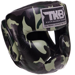 Шолом боксерський із повним захистом шкіряний TOP KING Empower Camouflage (TKHGEM-03, Камуфляж зелений)