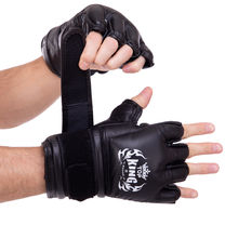 Рукавички для змішаних єдиноборств MMA шкіряні TOP KING Extreme (TKGGE, Чорний)