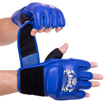 Рукавички для змішаних єдиноборств MMA шкіряні TOP KING Ultimate (TKGGU, Синій)