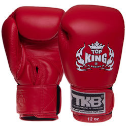 Перчатки боксерские кожаные на липучке TOP KING Ultimate (TKBGUV, Красный)