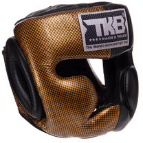 Шлем боксерский с полной защитой кожаный TOP KING Empower (TKHGEM-02, Черный-золотой)