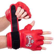 Рукавички для змішаних єдиноборств MMA шкіряні TOP KING Extreme (TKGGE, Червоний)