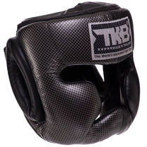Шлем боксерский с полной защитой кожаный TOP KING Empower (TKHGEM-02, Черный-серебряный)