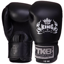 Рукавички боксерські шкіряні на липучці TOP KING Ultimate AIR (TKBGAV, Чорний)