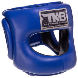 Шолом боксерський з шкіряним бампером TOP KING Pro Training (TKHGPT-CC, Синій)