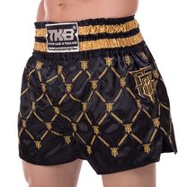 Шорты для тайского бокса и кикбоксинга TOP KING (TKTBS-211, Черный-золотой)