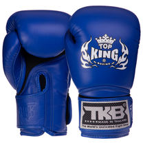 Рукавички боксерські шкіряні на липучці TOP KING Super AIR (TKBGSA, Синій)