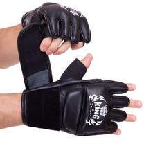 Перчатки для смешанных единоборств MMA кожаные TOP KING Ultimate (TKGGU, Черный)