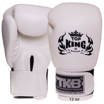Рукавички боксерські шкіряні на липучці TOP KING Ultimate (TKBGUV, Білий)