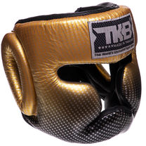 Шлем боксерский с полной защитой кожаный TOP KING Super Star (TKHGSS-01, Золотой)
