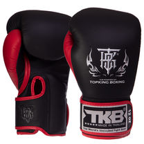 Перчатки боксерские кожаные на липучке TOP KING Reborn (TKBGRB, Черный-красный)