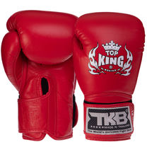 Рукавички боксерські шкіряні на липучці TOP KING Super (TKBGSV, Червоний)