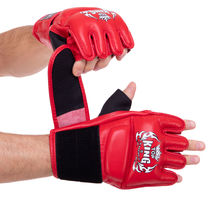 Перчатки для смешанных единоборств MMA кожаные TOP KING Ultimate (TKGGU, Красный)