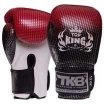 Рукавички шкіряні боксерські на липучці TOP KING Super Star (TKBGSS-01, Чорний-червоний)