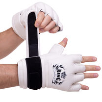 Перчатки для смешанных единоборств MMA кожаные TOP KING Extreme (TKGGE, Белый)
