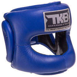 Шлем боксерский с бампером кожаный TOP KING Pro Training (TKHGPT-OC, Синий)