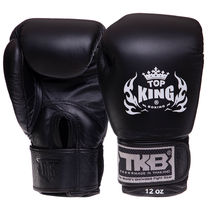 Рукавички боксерські шкіряні на липучці TOP KING Ultimate (TKBGUV, Чорний)
