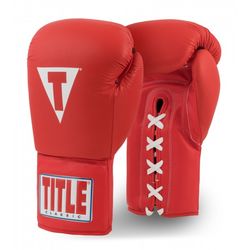Боксерские перчатки TITLE Classic Originals Leather Training Gloves Lace 2.0 (Title-CTSGL2-RD, Красный)