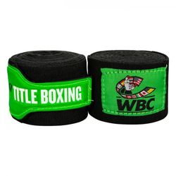 Бинты боксерские эластичные TITLE Boxing WBC (Title-WBCHW-BK,  Зеленые)