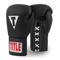 Боксерські рукавички TITLE Classic Originals Leather Training Gloves Lace 2.0 (Title-CTSGL2-BK, Чорний)