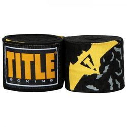 Бинти боксерські еластичні TITLE Boxing ElasticCrusader 4,5 м (Title-SHHW2-BK-YE, чорний)