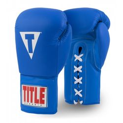 Боксерські рукавички TITLE Classic Originals Leather Training Gloves Lace 2.0 (Title-CTSGL2-BL, Синій)