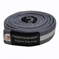 Пояс детский для Бразильского Джиу-Джитсу Firepower Classic Light (FPBJJBeltGR-W, Серый с белым)