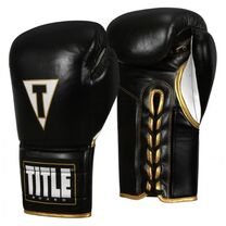 Боксерские перчатки TITLE Boxeo MexicanLeather Lace Training Quatro    Черные