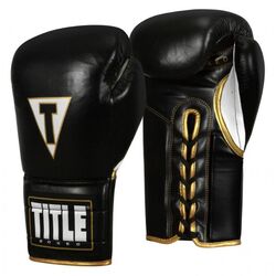 Боксерские перчатки TITLE Boxeo MexicanLeather Lace Training Quatro    Черные