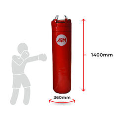 Боксерський мішок AiM STRONG з ПВХ, 140х36 см, 38 кг (11-214-2-2-RD, червоний)