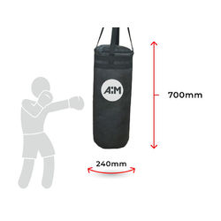 Боксерський мішок AiM WIZARD з кирзи, 70х24 см, 10 кг (10-307-3-BK, чорний )