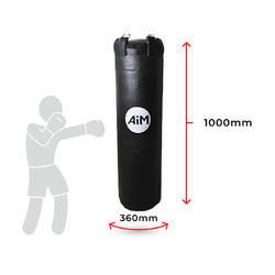 Боксерський мешок AiM STRONG из кирзы, 100х36 см, 26 кг (11-310-3-BK, черный)